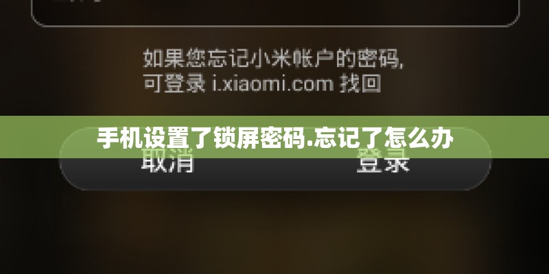 手机设置了锁屏密码.忘记了怎么办
