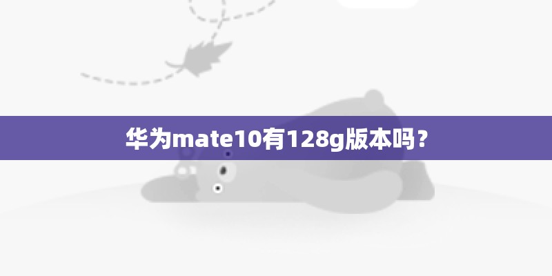 华为mate10有128g版本吗? 华为mate10有128g版本吗?