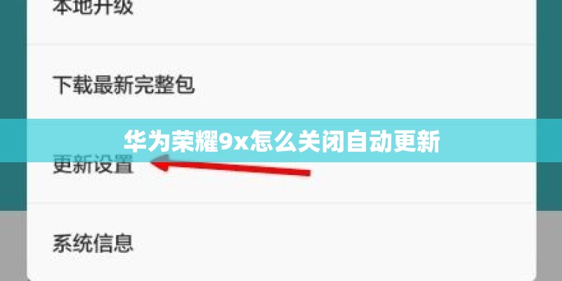 华为荣耀9x怎么关闭自动更新