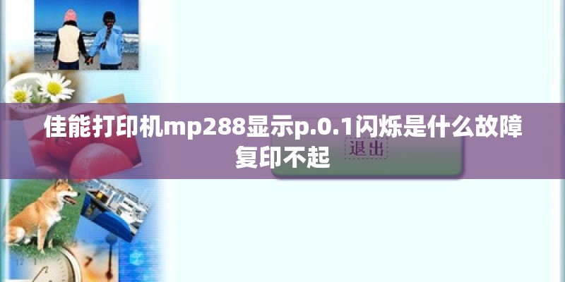 佳能打印机mp288显示p.0.1闪烁是什么故障复印不起