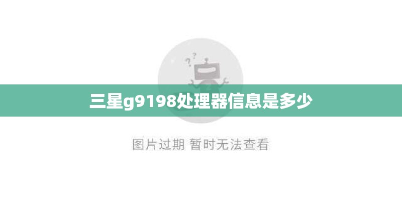 三星g9198处理器信息是多少