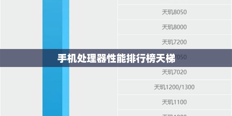 手机处理器性能排行榜天梯